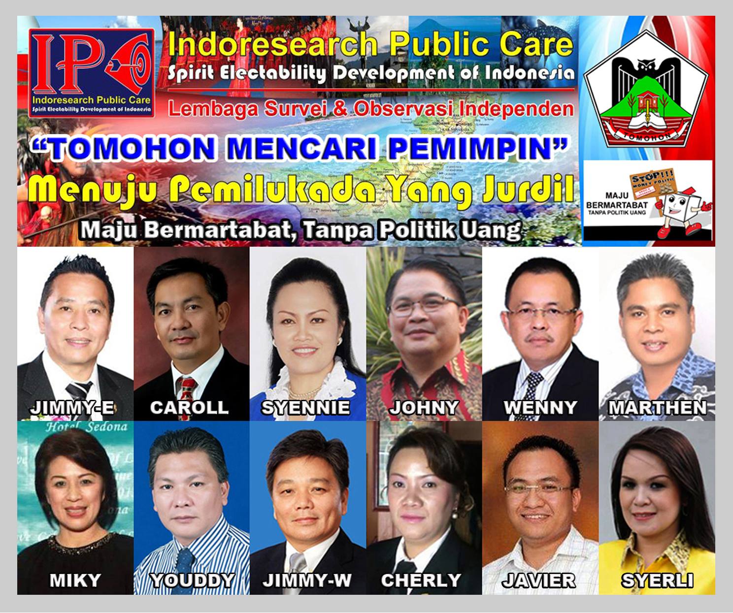 Hasil Survei IPC di Tomohon, Jimmy Eman Posisi Teratas